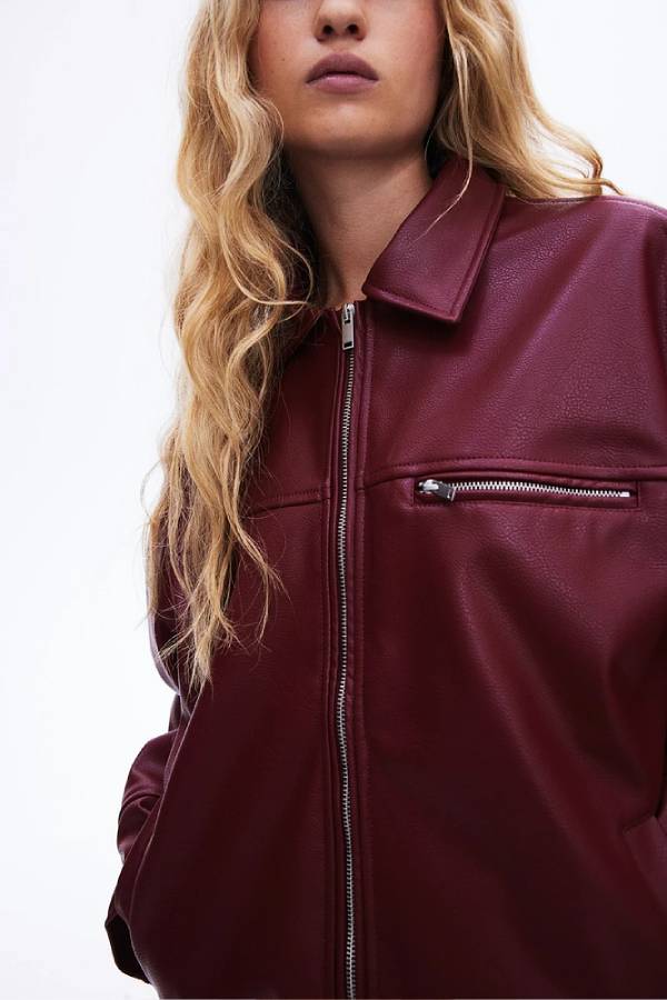 WW | Revers Langarm Pocket Reißverschluss Lederjacke
