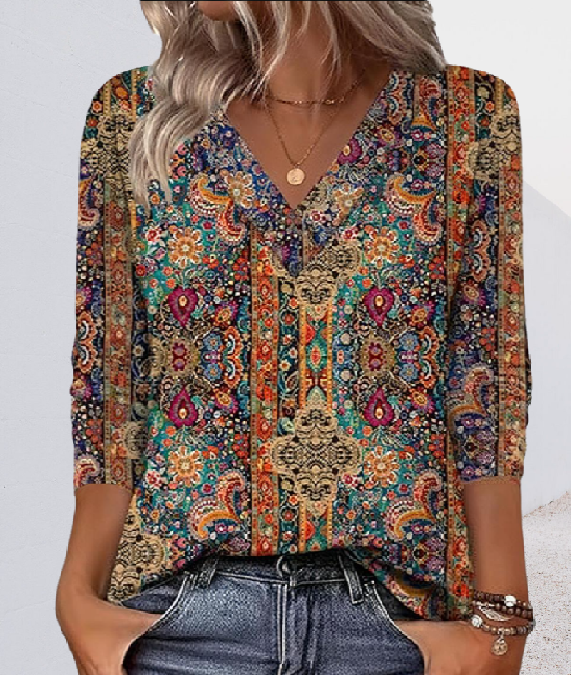 WW | Casual Blouse with Elegant Pattern