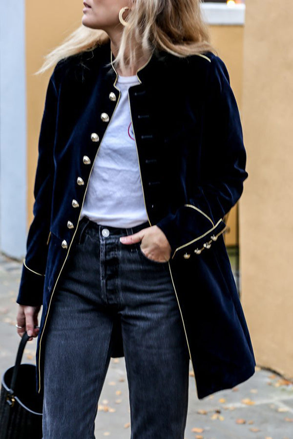 WW | Velvet Patchwork Multi-Button Women's Jacket