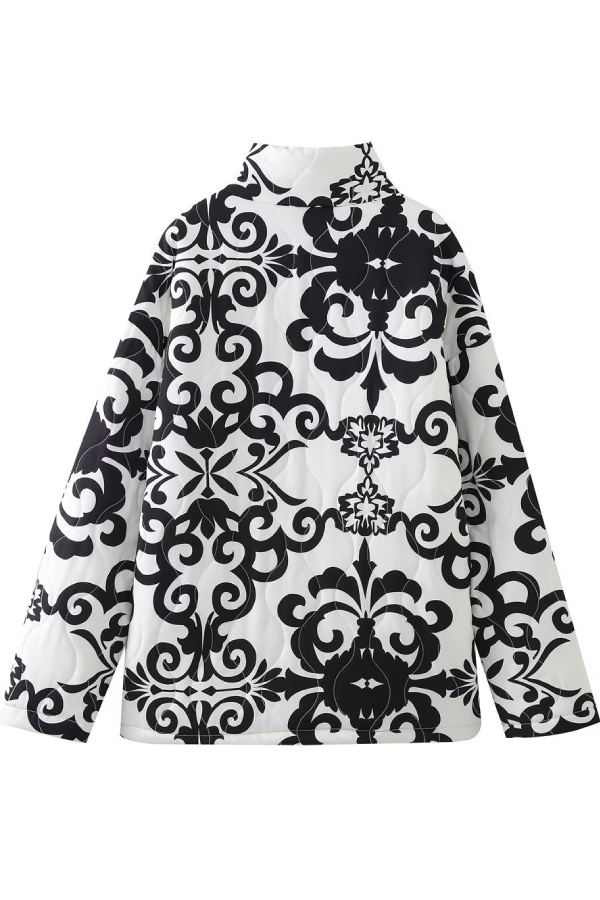 WW | Stehkragen Bedruckte Casual Baumwolljacke