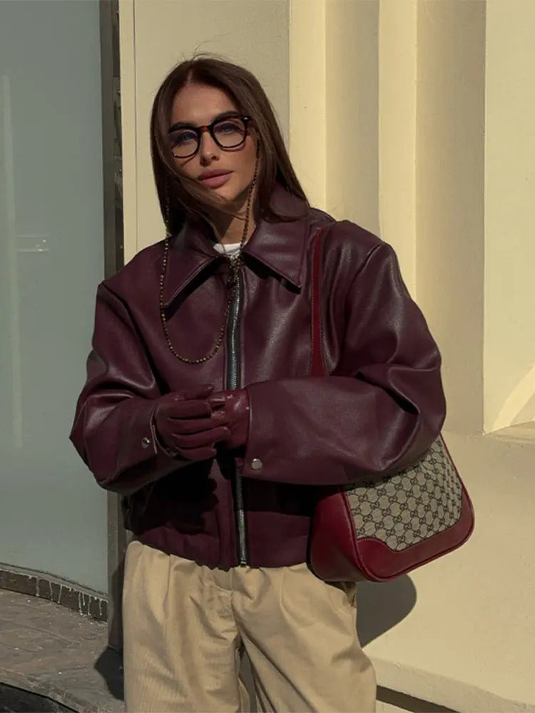 WW | Lederjacke mit Modernem Design für Frauen