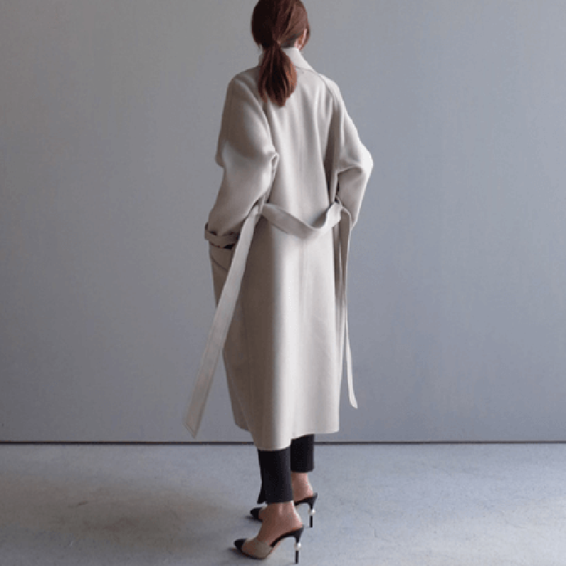 WW | Wool Blend Coat - Soft Beige - Belted Style - Winter Essential