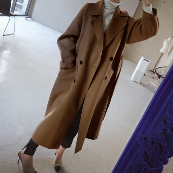 WW | Wool Blend Coat - Soft Beige - Belted Style - Winter Essential