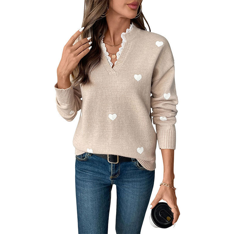 WW | V-Ausschnitt Liebe Pullover für Damen