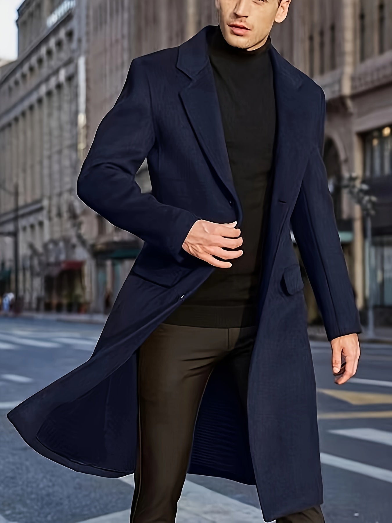 WW | Elegant Winter Trench Coat for Formal Occasions for Men - Ideal for Autumn/Winter