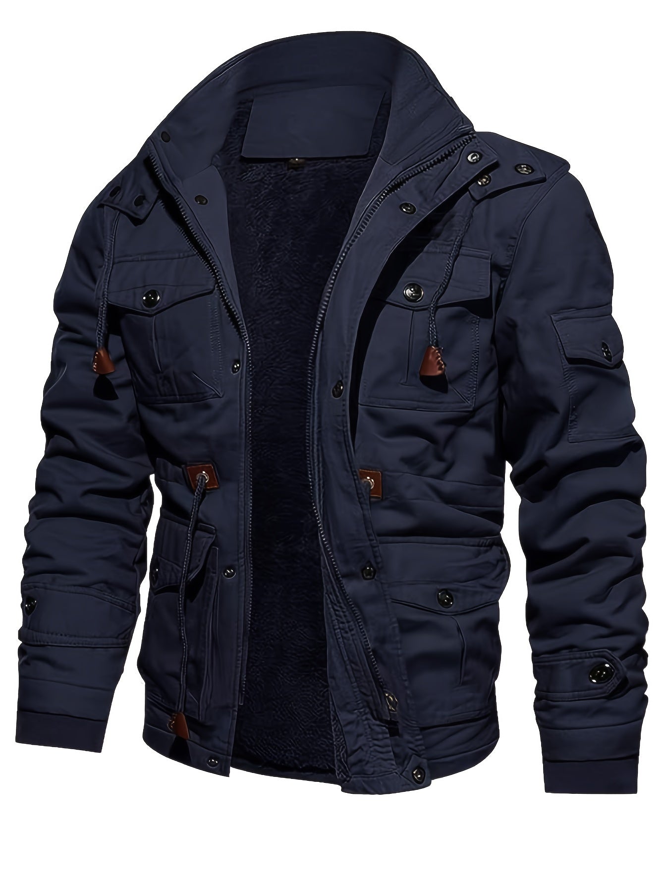 WW | Warm Fleece Hooded Cargo Outdoor Jacket For Men - Perfect For Outdoor Activities