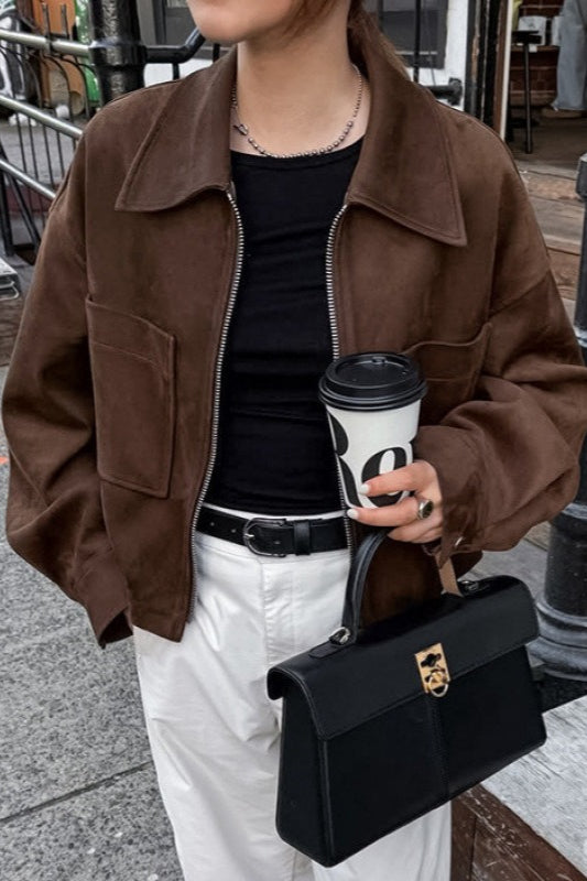 WW | Wildleder Oversized Vintage Jacke