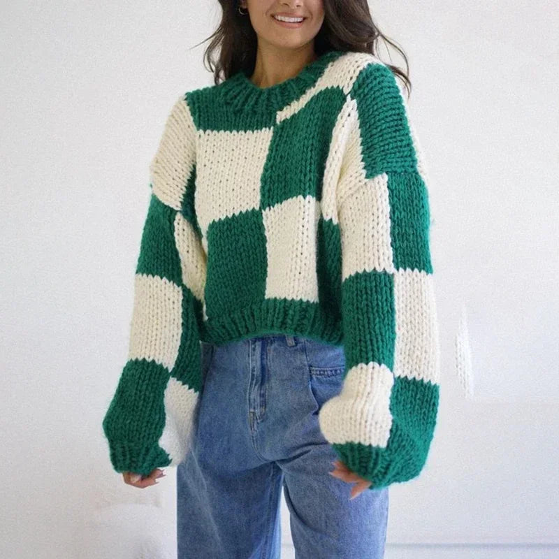 WW | Kuscheliger Plaid-Pullover kurz