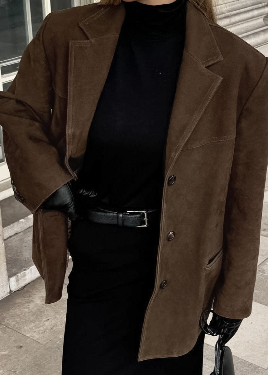 WW | Samt Wildlederjacke mit Retro-Revers
