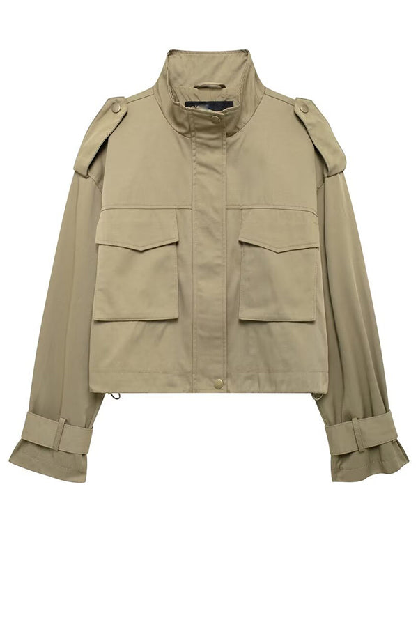 WW | Casual cargo jacket with adjustable straps and pocket accents