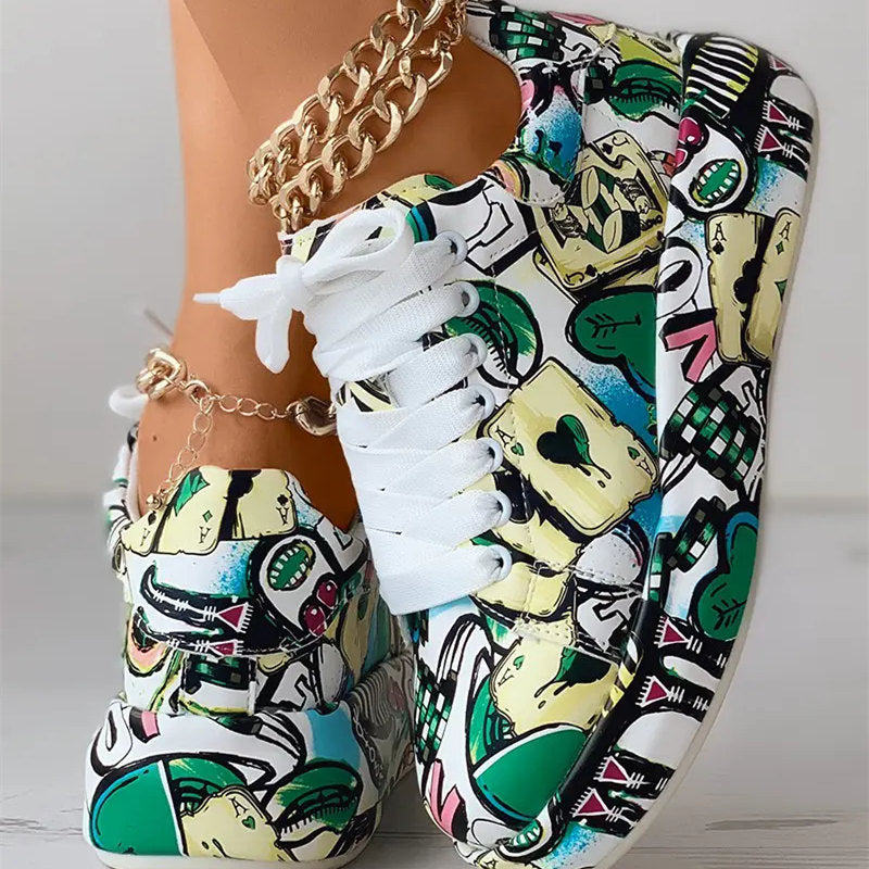 WW | Lässige Sneakers im Graffiti-Stil für Frauen