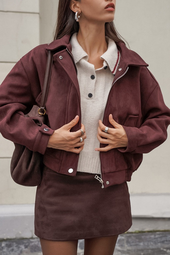WW | Fit Red-Brown Suede Jacket