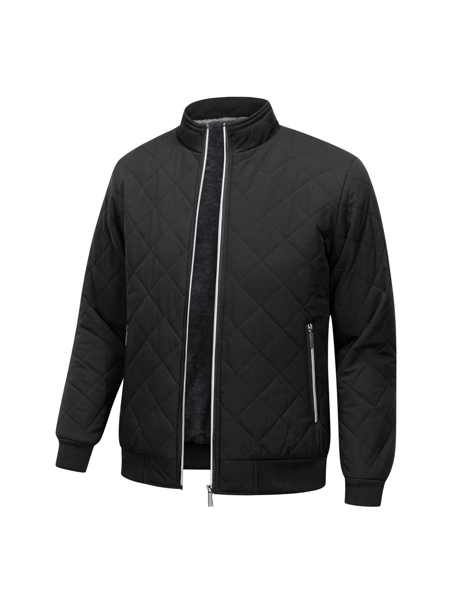 WW | Solid Fleece Warm Puffer Winter Jacket For Men - Perfect for Cold Winter Days