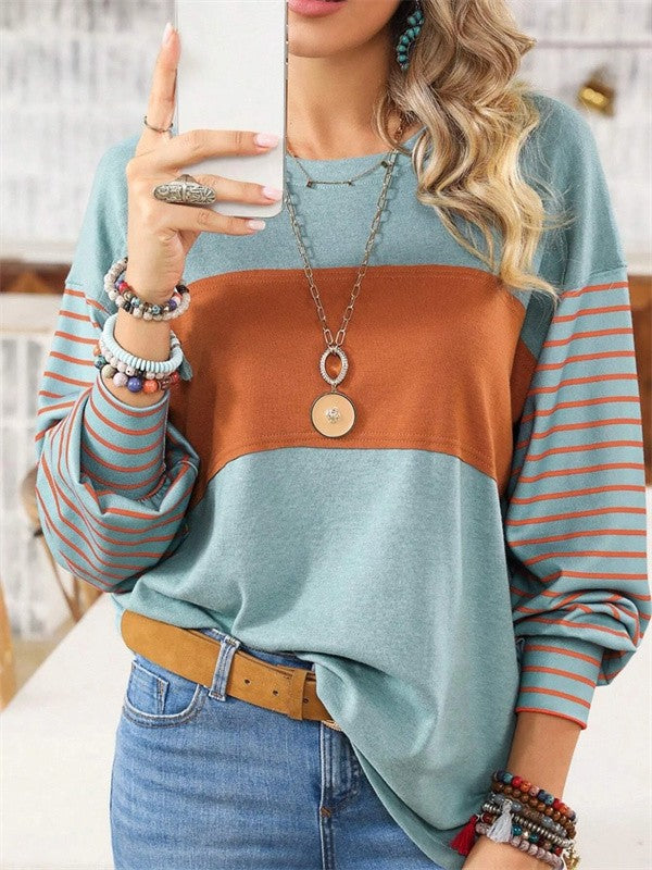 WW | Oversized Fit Long Sleeve Breathable Fabric Striped Panel Detail
