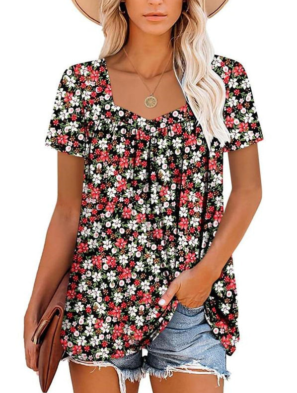 SOREYA™ | Airy Top with Garden Print