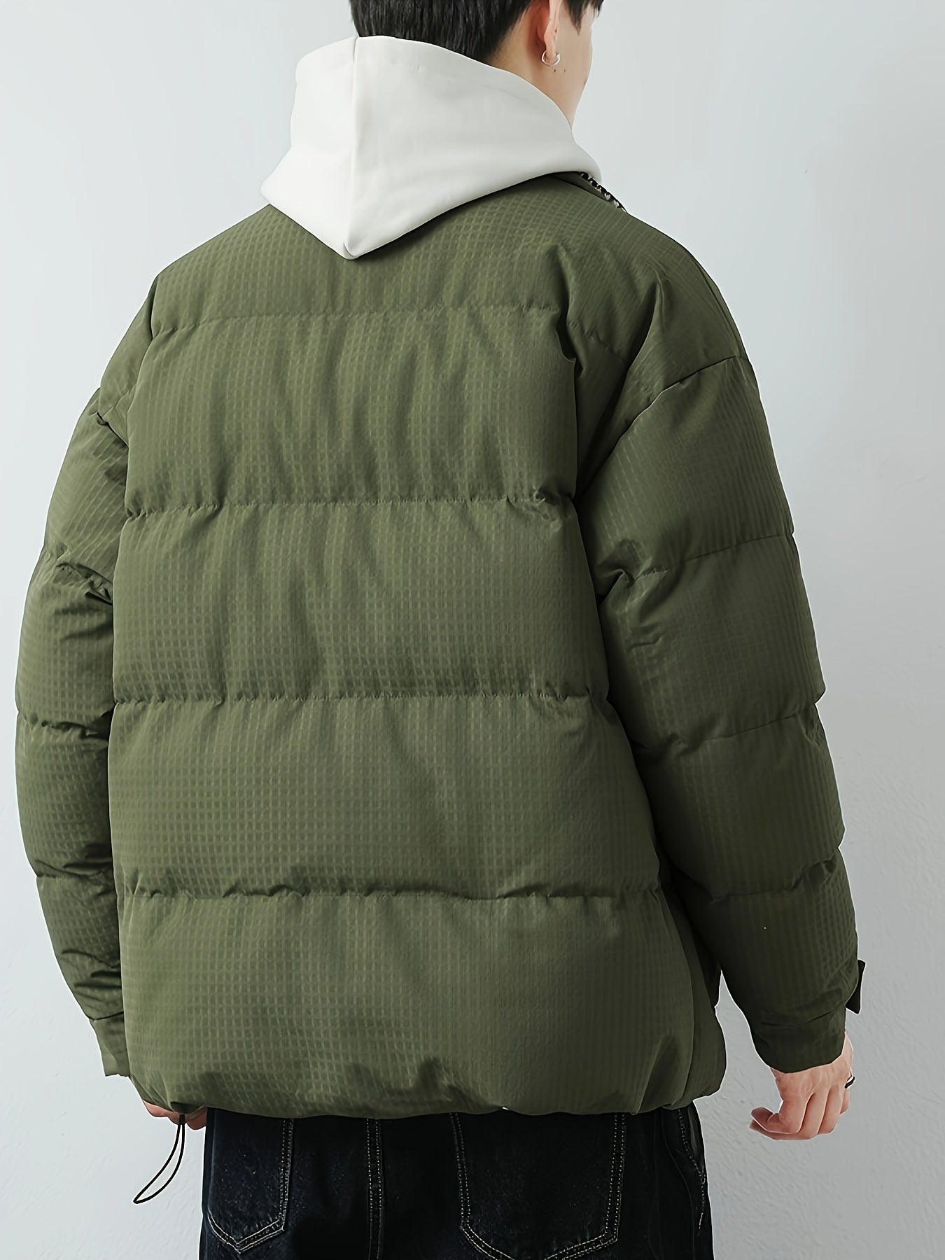 WW | Men's Winter Jacket with Stand-Up Collar - Warm Transitional Jacket with Large Pockets & Snap Fasteners