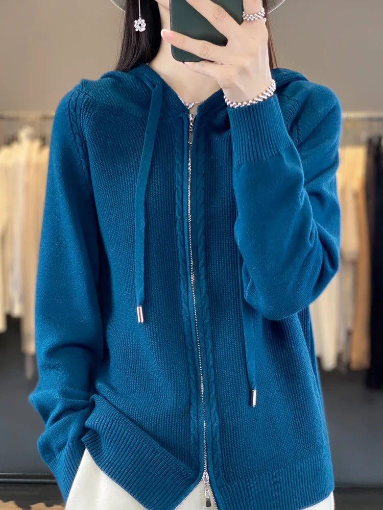 WW | Luxuriöser Kapuzen-Cardigan