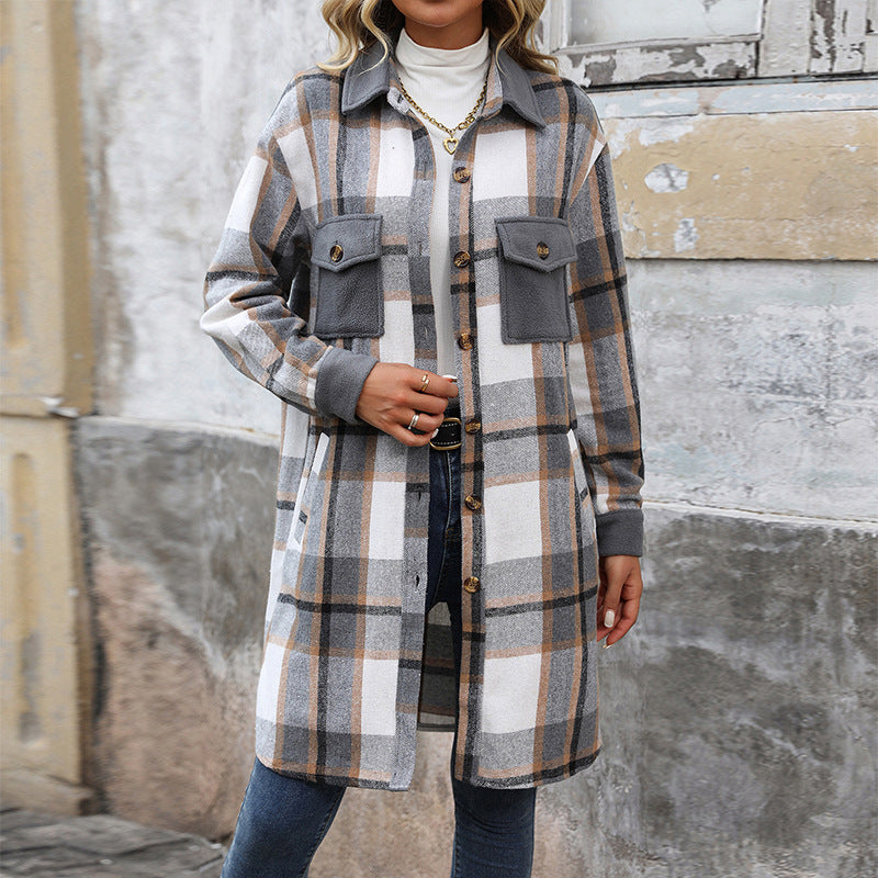 WW | Plaid Long Shirt Jacket