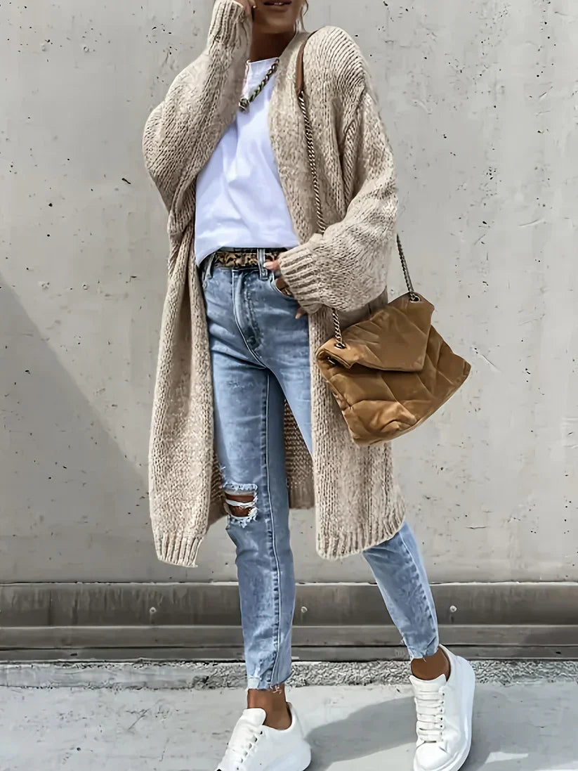 WW | Mid-length Cashmere Knit Cardigan for Women - Perfect for Everyday Wear