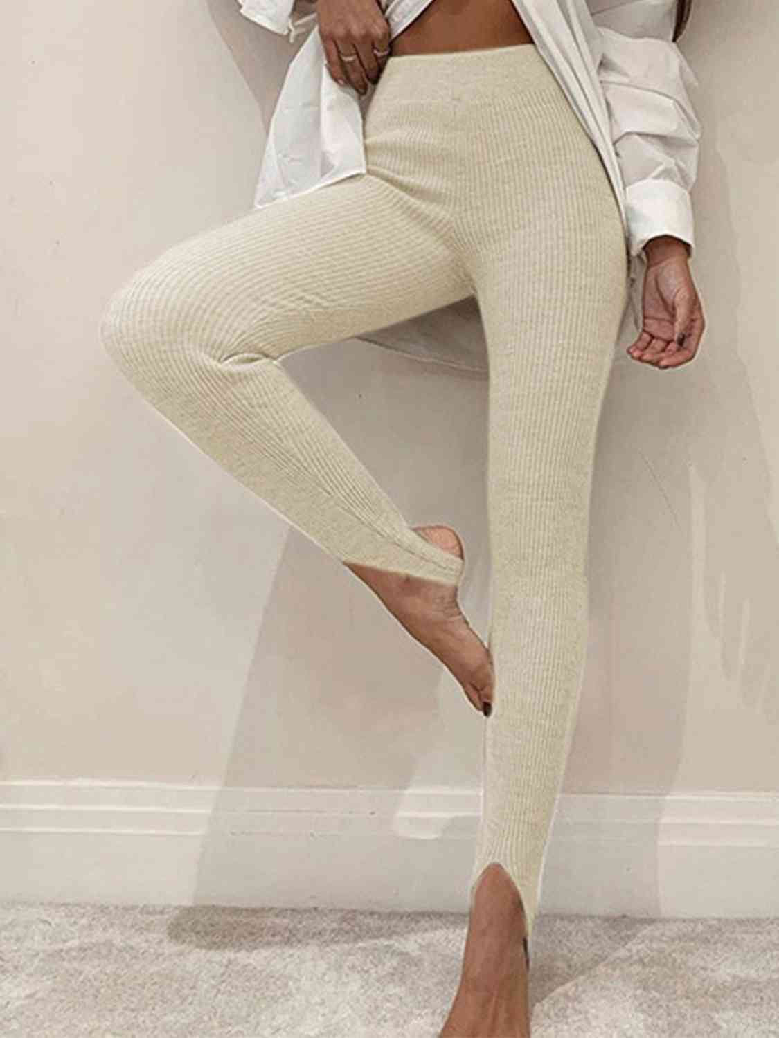 WW | Geripptes Mittel Taillen Leggings