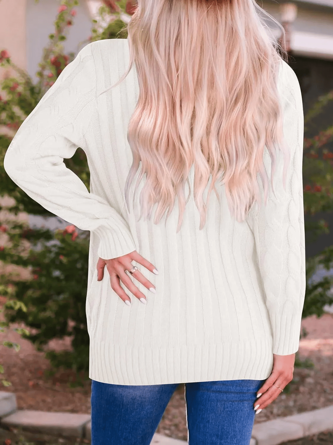 WW | Open-Front Cable-Knit Cardigan