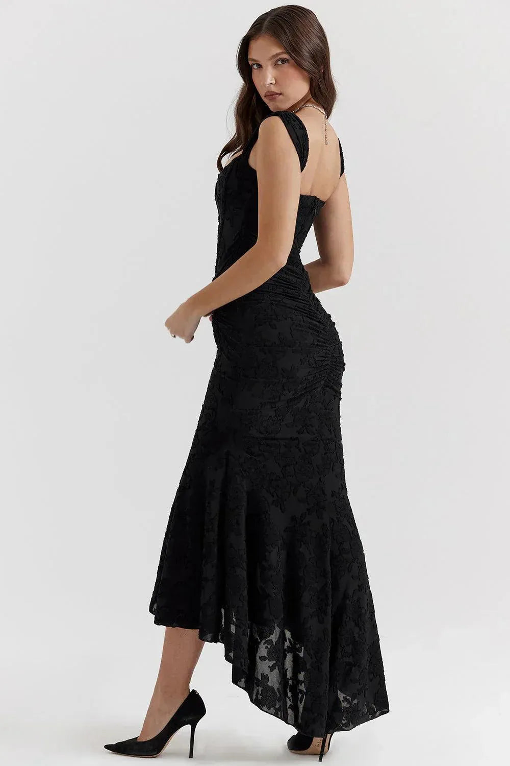 WW | Kleid Vintage Blumenmuster Interne Stäbchen und Falten Perfekt für Besondere Anlässe