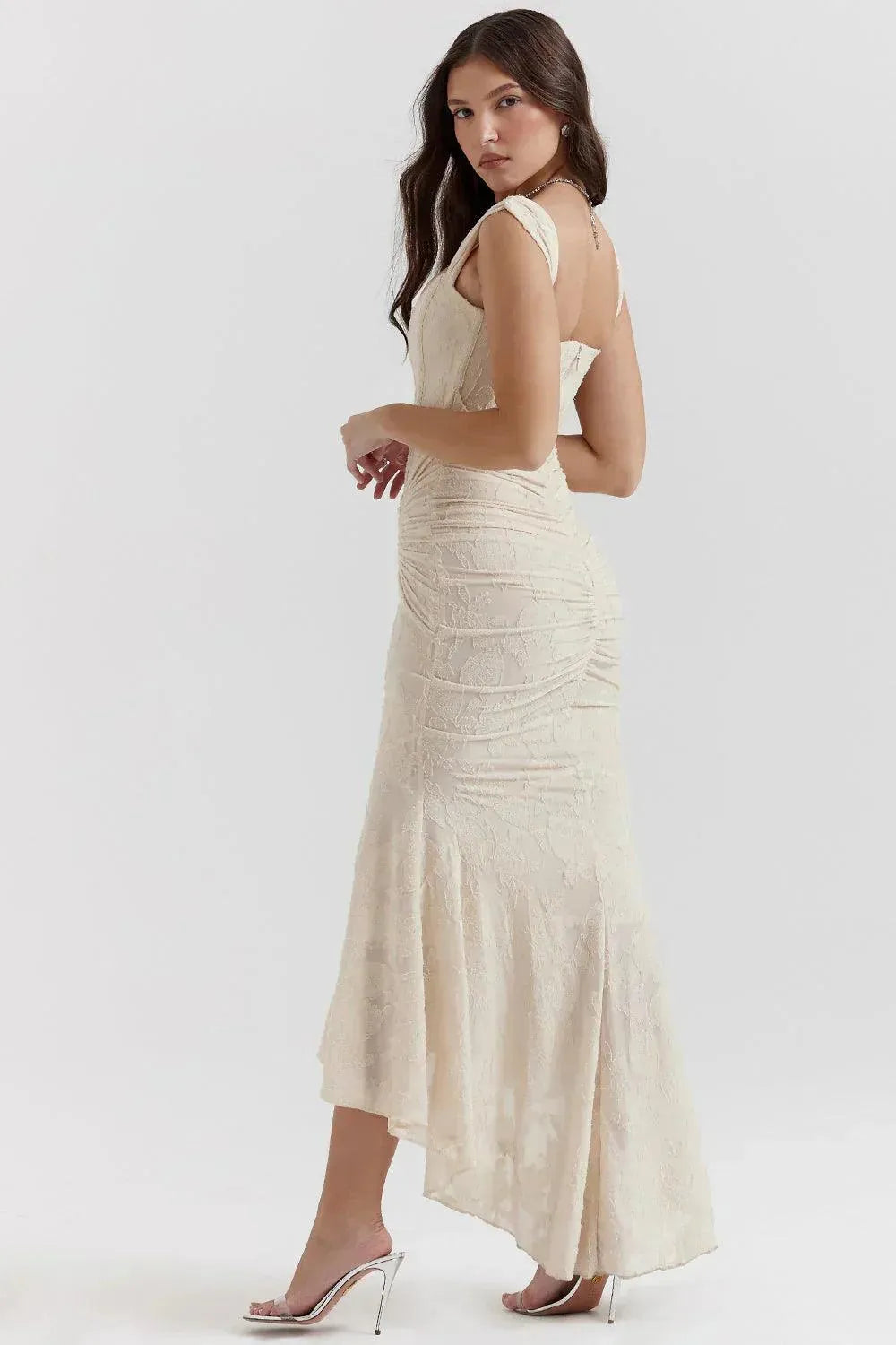 WW | Kleid Vintage Blumenmuster Interne Stäbchen und Falten Perfekt für Besondere Anlässe