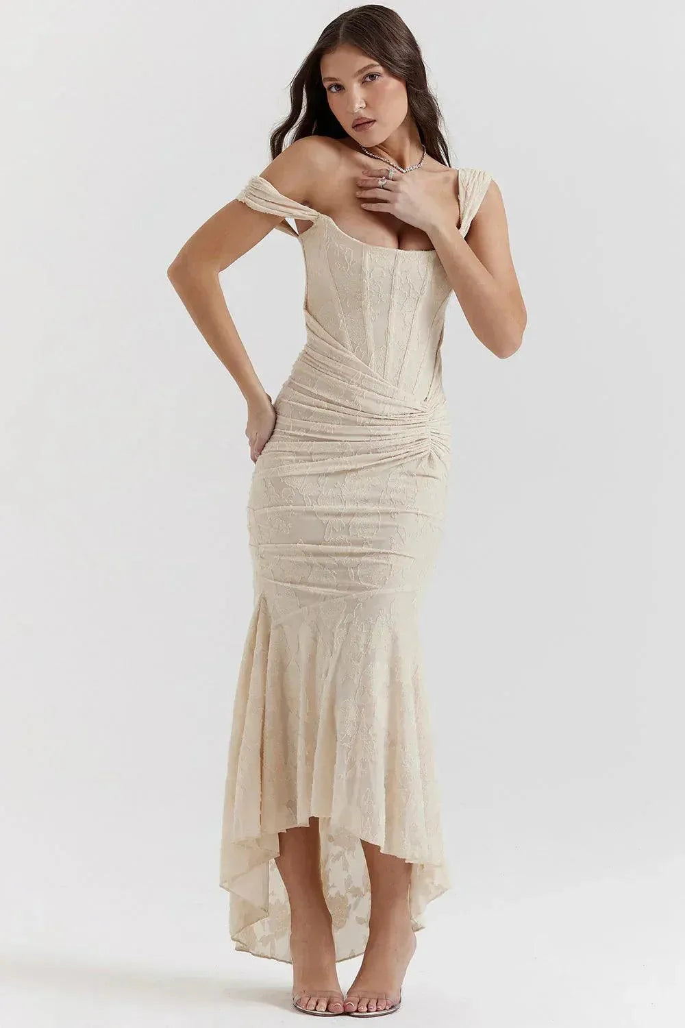 WW | Kleid Vintage Blumenmuster Interne Stäbchen und Falten Perfekt für Besondere Anlässe