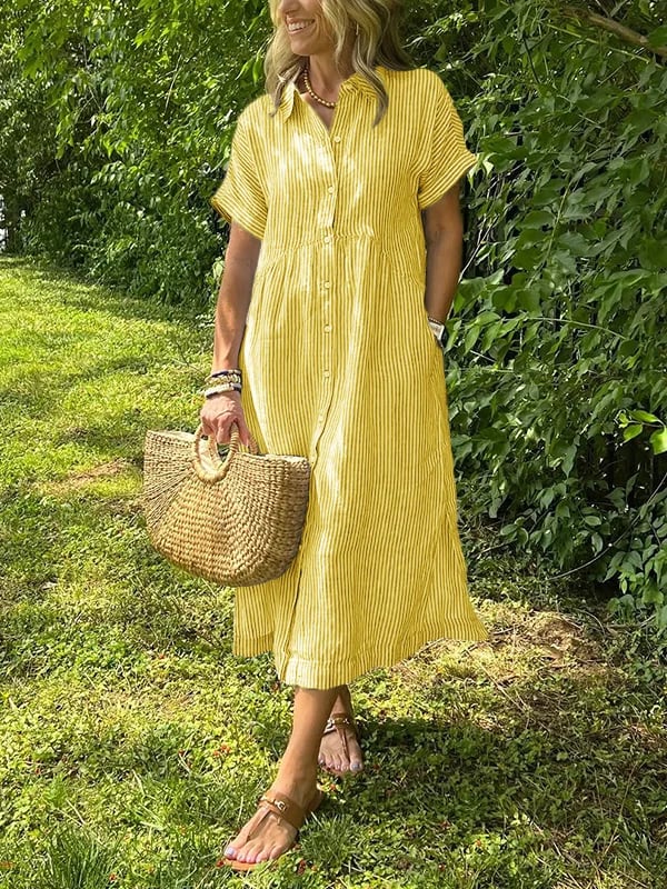 Udela™ | Elegant Striped Dress