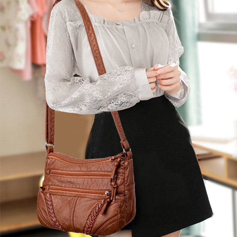 W&W - Casual Shoulder Bag Made of Soft Leather