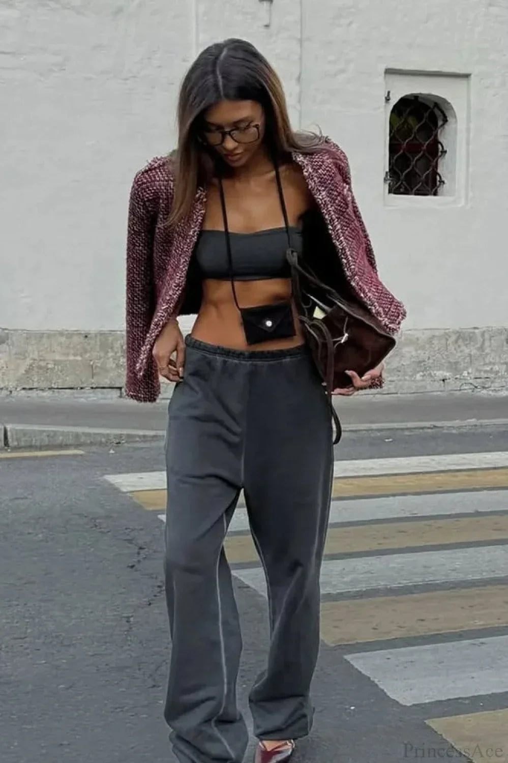 WW | Stil Tweed Eleganter Gekürzter Blazer