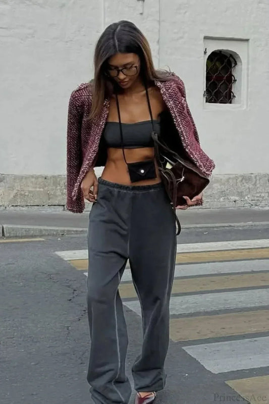 WW | Stil Tweed Eleganter Gekürzter Blazer