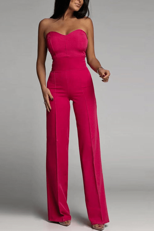 WW | Elegant Strapless Jumpsuit Women's Set