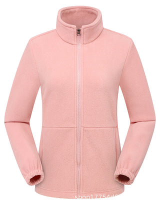 Damen Fleecejacke mit hochschließendem Kragen und seitlichen Taschen WW