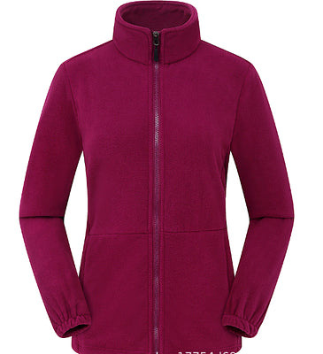 Women's fleece jacket with high-closing collar and side pockets WW