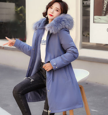 Damen Winterparka mit abnehmbarer Kapuze und Kunstfellbesatz WW