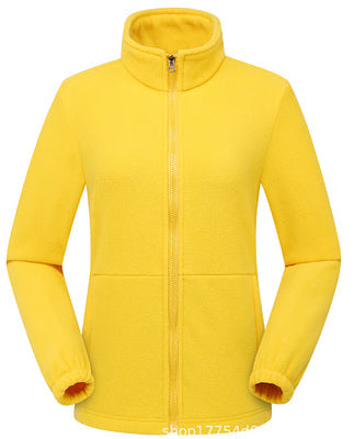 Women's fleece jacket with high-closing collar and side pockets WW