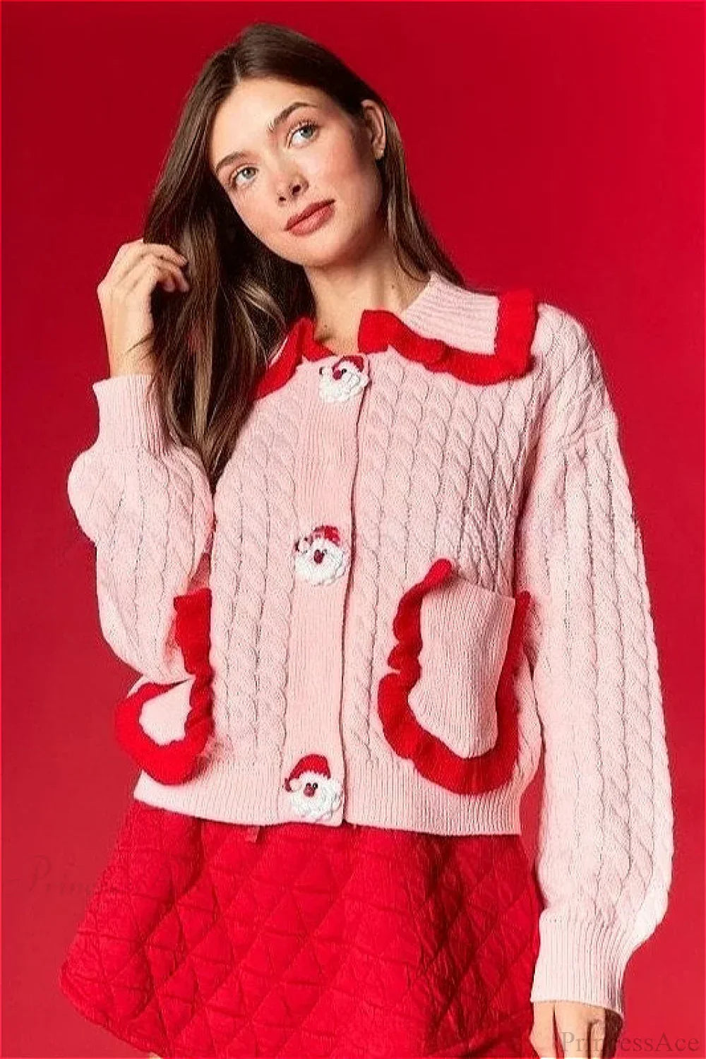 WW | Weihnachten Süße Puppenkragen Rüsche Freizeitpullover