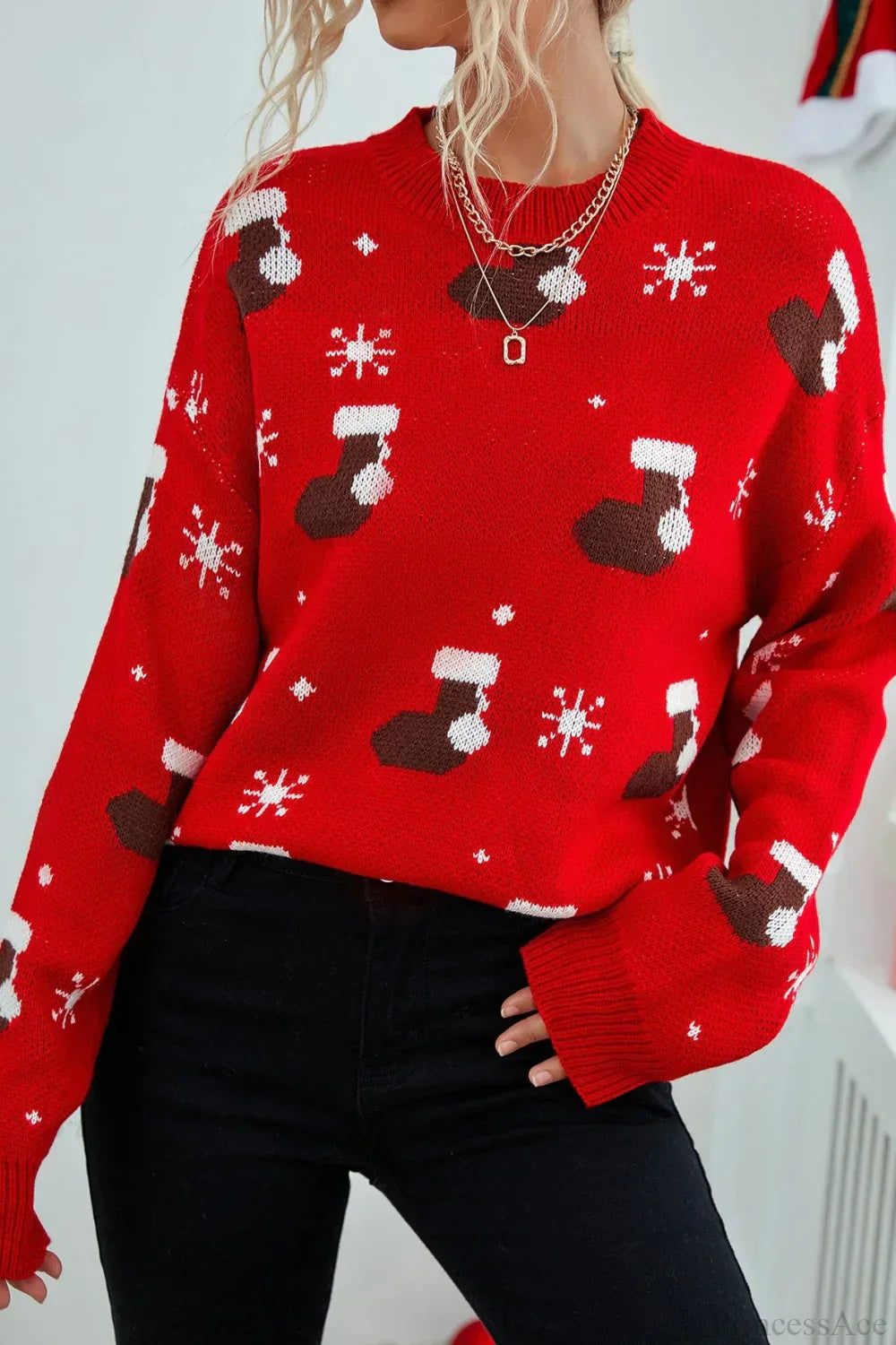 WW | Christmas Snowflake Loose Sweaters
