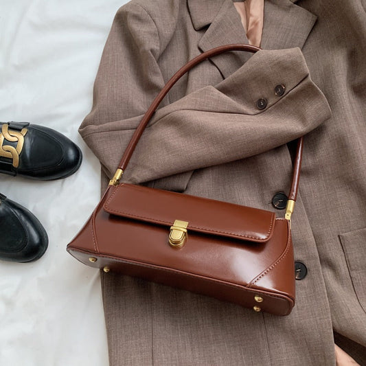 WW - Klassische Baguette-Schultertasche im Vintage-Stil