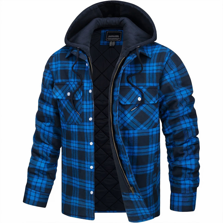 WW | Klassische Karierte Kapuzenjacke Für Herren, Ideal Für Den Herbst
