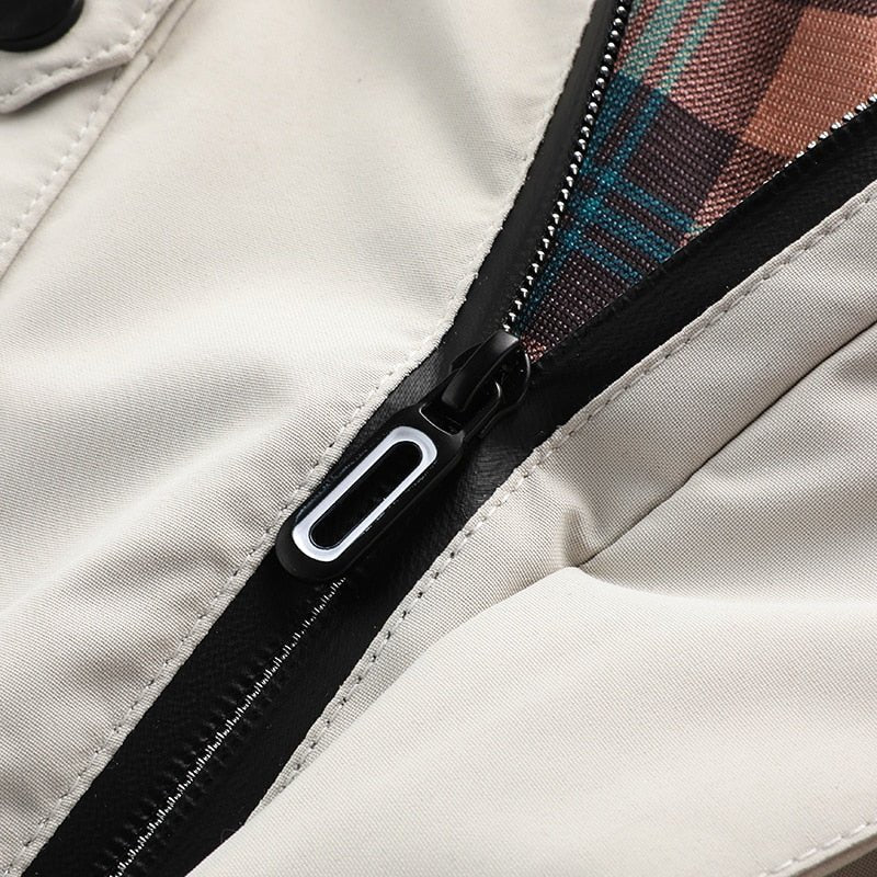 WW | Waterproof and Warm Winter Jacket with Hood, High Collar, and Multiple Pockets