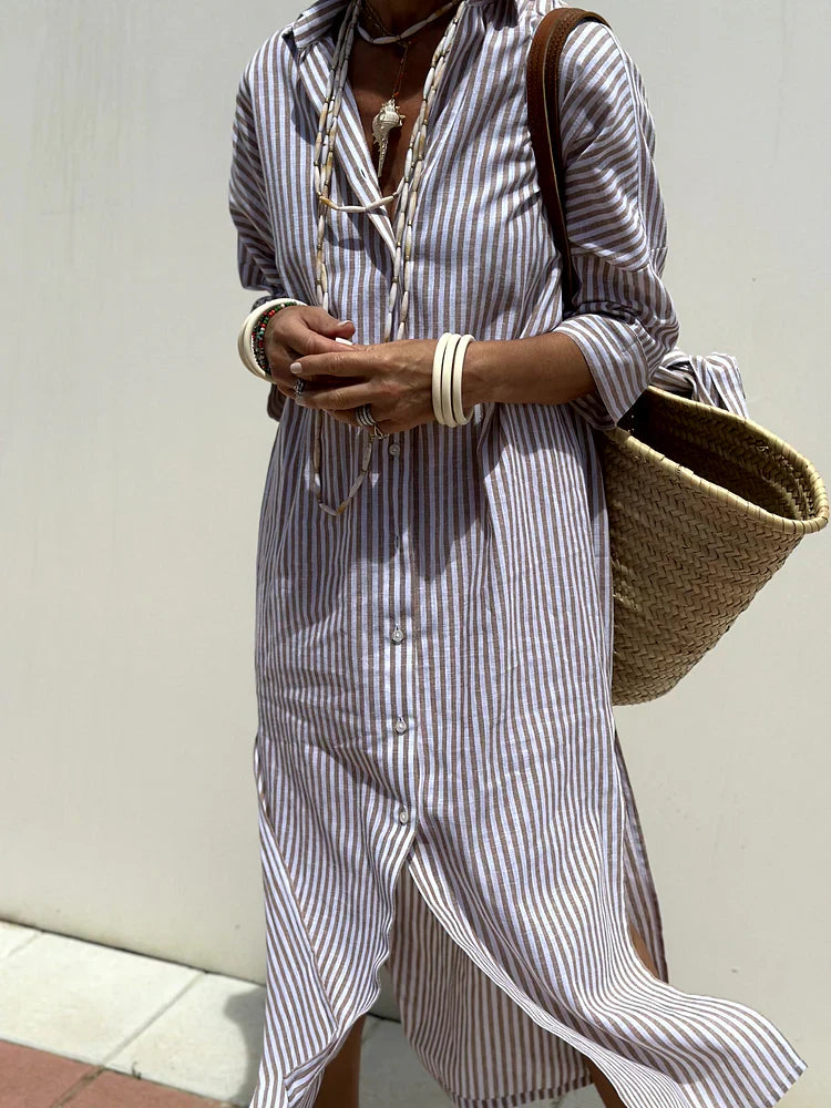 Colen – Classic Striped Shirt Dress