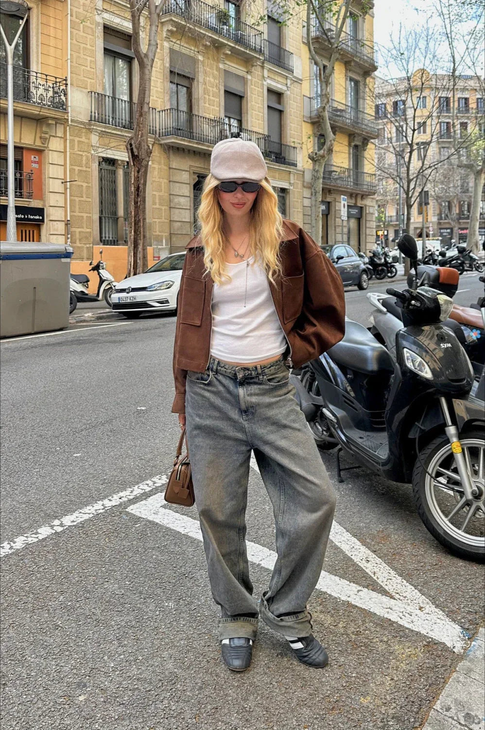 WW | Reißverschluss Faux Wildlederjacke