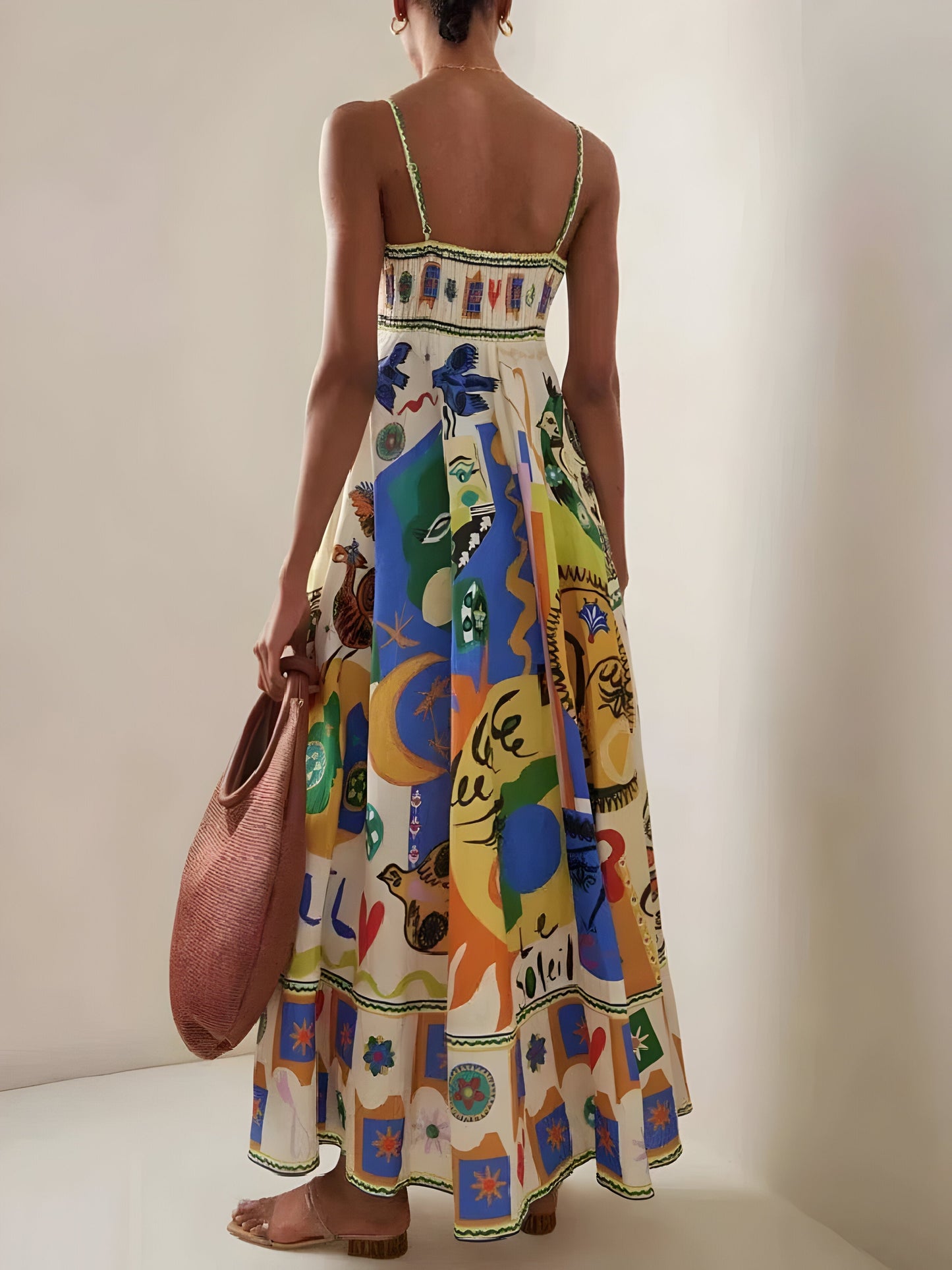 WW | Lebhaftes Leinen Sommerkleid