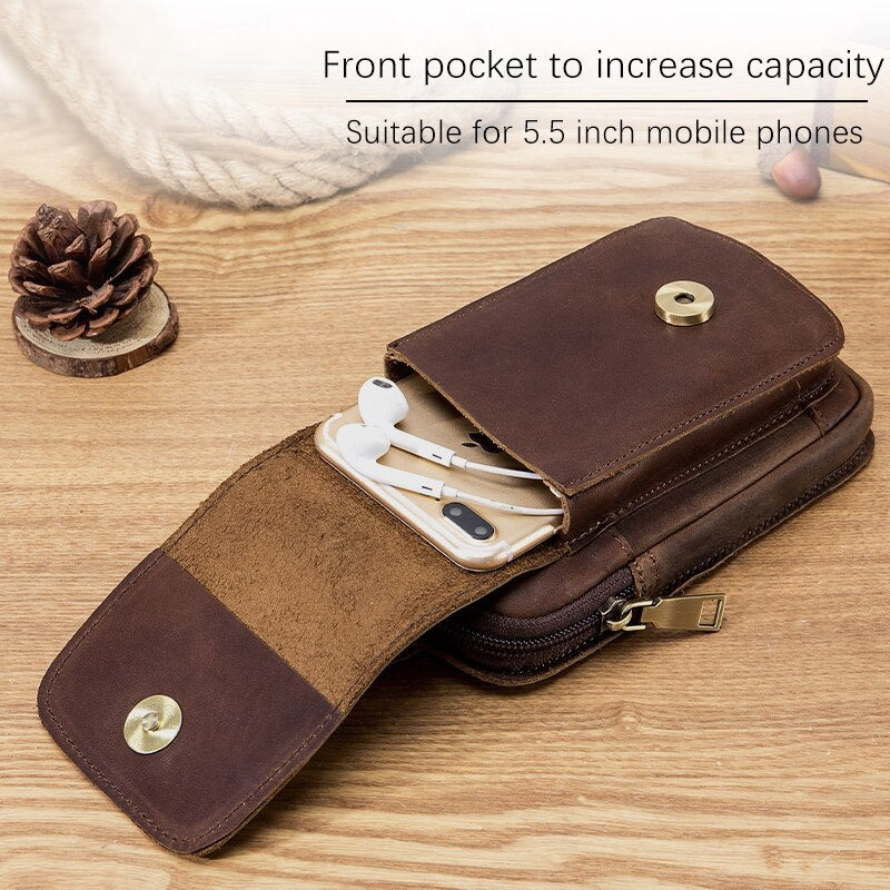WW | High-Quality Leather 7-inch Phone Gift Belt Bag