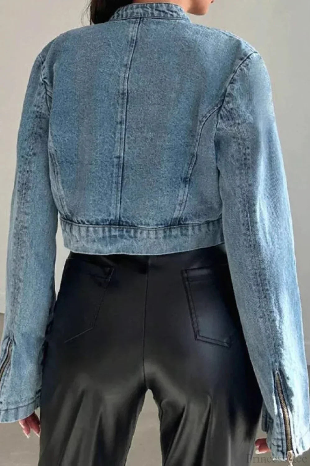 WW | Denim Zip Crop-Jacke