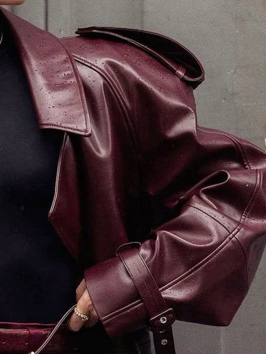 WW | Kunstleder-Trenchcoat