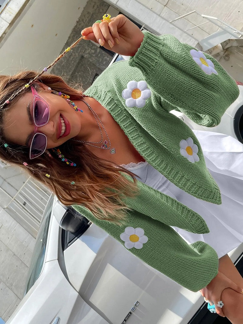 WW | Geblümter Strick-Cardigan für Damen