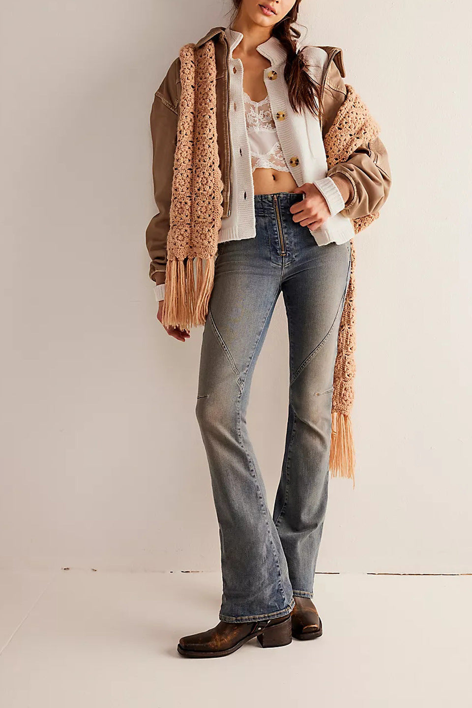 WW | Jacke Stehkragen Einfarbiger Cardigan Pullover